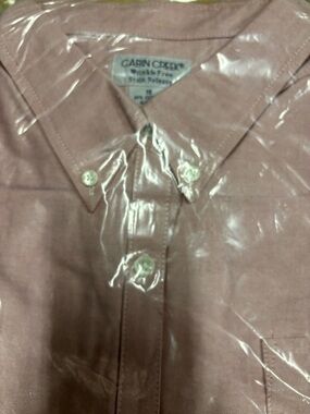 Cabin Creek Men's Button-Down Shirt — Light Pink